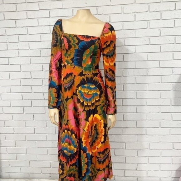 FARM Rio Dresses & Skirts - FARM Rio “Flowers” Midi‎ Dress • Bold Floral Print • Size Small • NWT